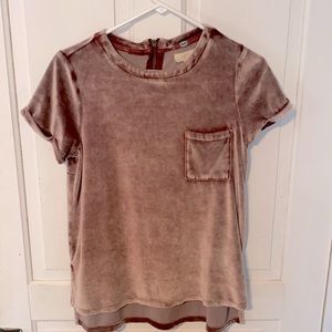 Velvet mauve short sleeve top small